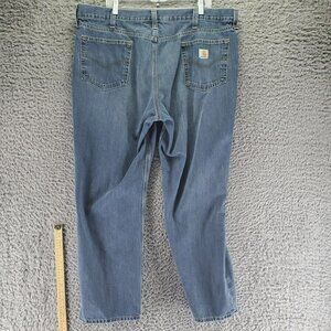 Carhartt Jeans Mens 42x30 Blue Relaxed Fit Stretch Denim
